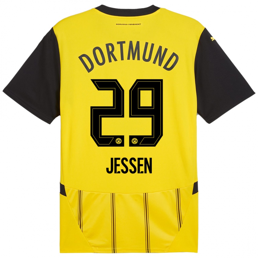 Heren Niklas Jessen #29 Geel Zwart Thuisshirt Thuistenue 2024/25 T-Shirt