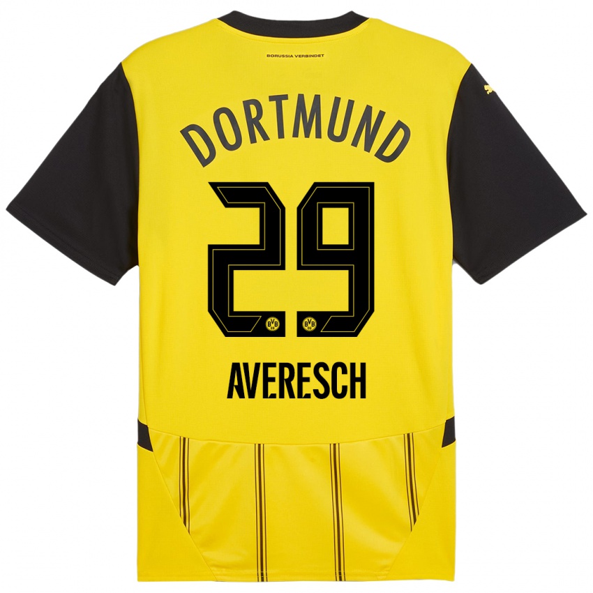 Heren Noah Averesch #29 Geel Zwart Thuisshirt Thuistenue 2024/25 T-Shirt