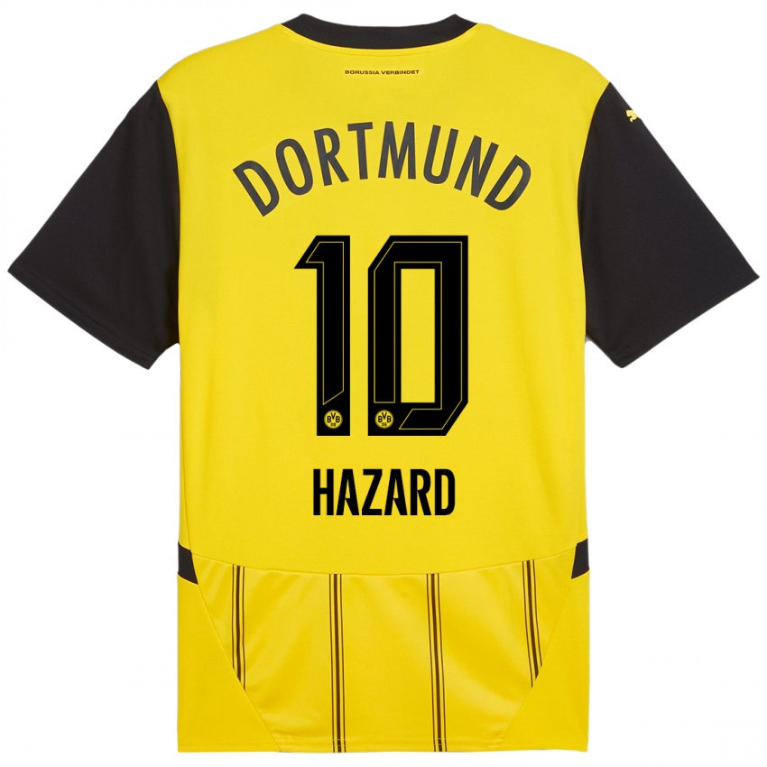 Heren Thorgan Hazard #10 Geel Zwart Thuisshirt Thuistenue 2024/25 T-Shirt