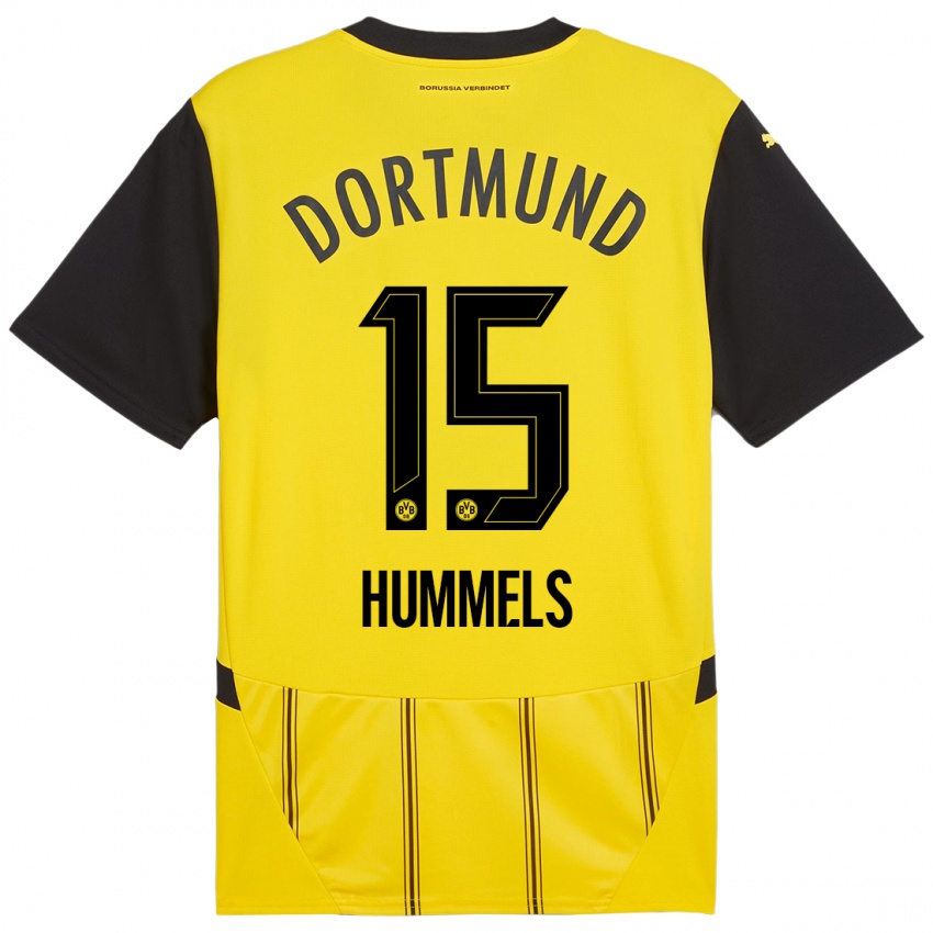 Heren Mats Hummels #15 Geel Zwart Thuisshirt Thuistenue 2024/25 T-Shirt