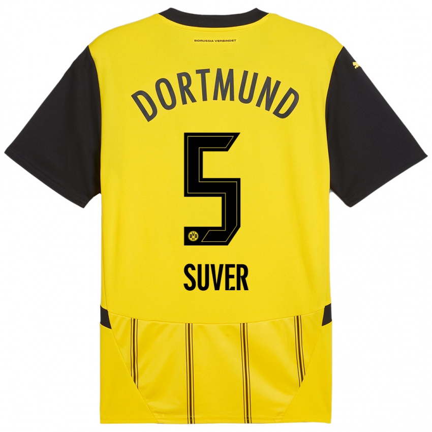 Heren Mario Suver #5 Geel Zwart Thuisshirt Thuistenue 2024/25 T-Shirt