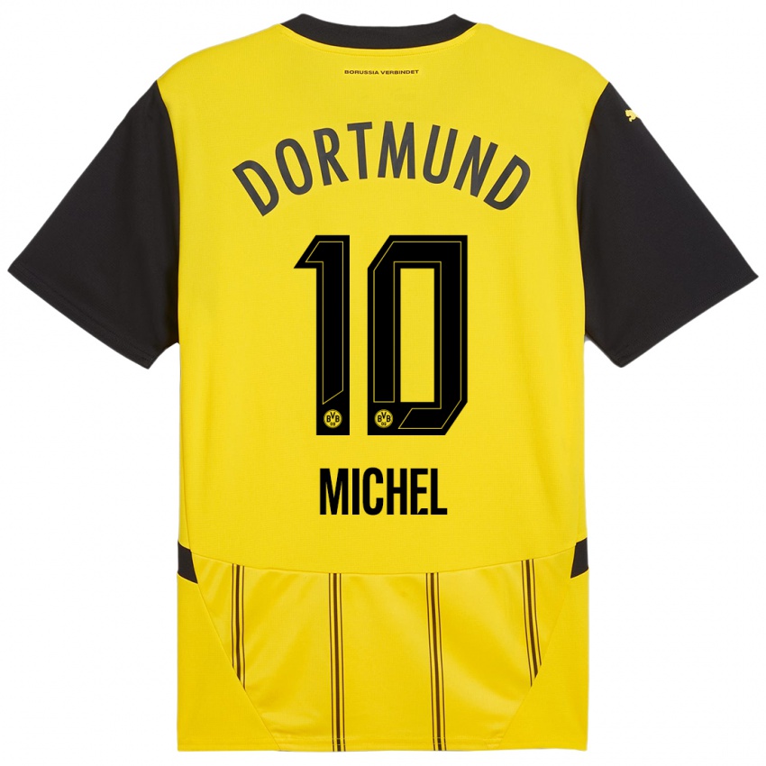 Heren Falko Michel #10 Geel Zwart Thuisshirt Thuistenue 2024/25 T-Shirt