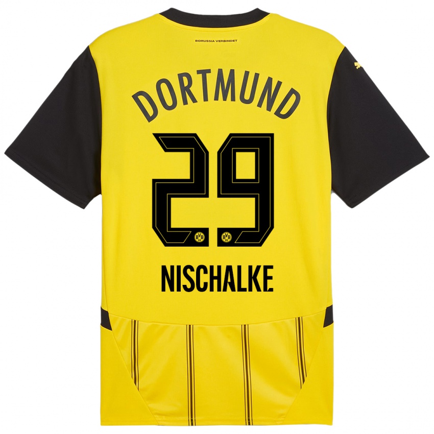 Heren Jermain Nischalke #29 Geel Zwart Thuisshirt Thuistenue 2024/25 T-Shirt