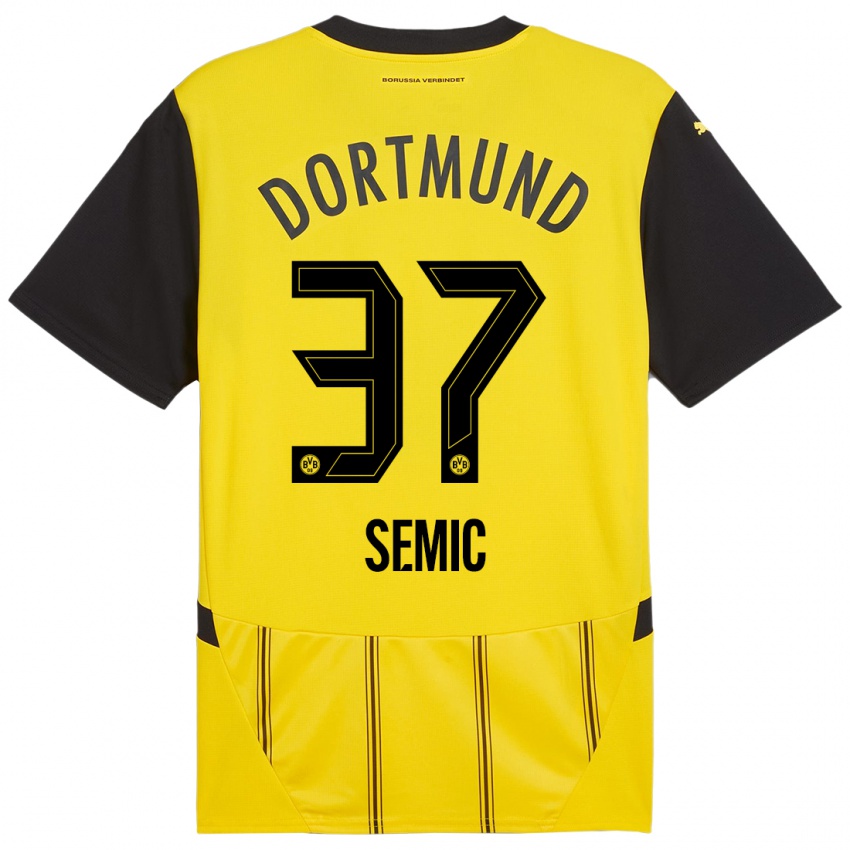 Heren Lion Semic #37 Geel Zwart Thuisshirt Thuistenue 2024/25 T-Shirt