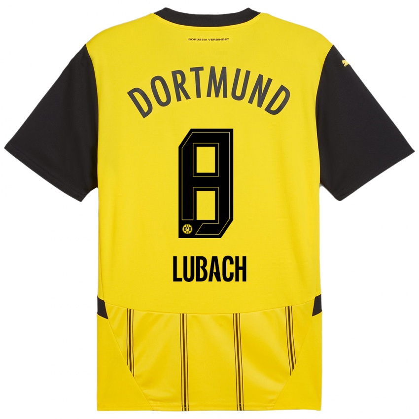 Heren Rafael Lubach #8 Geel Zwart Thuisshirt Thuistenue 2024/25 T-Shirt