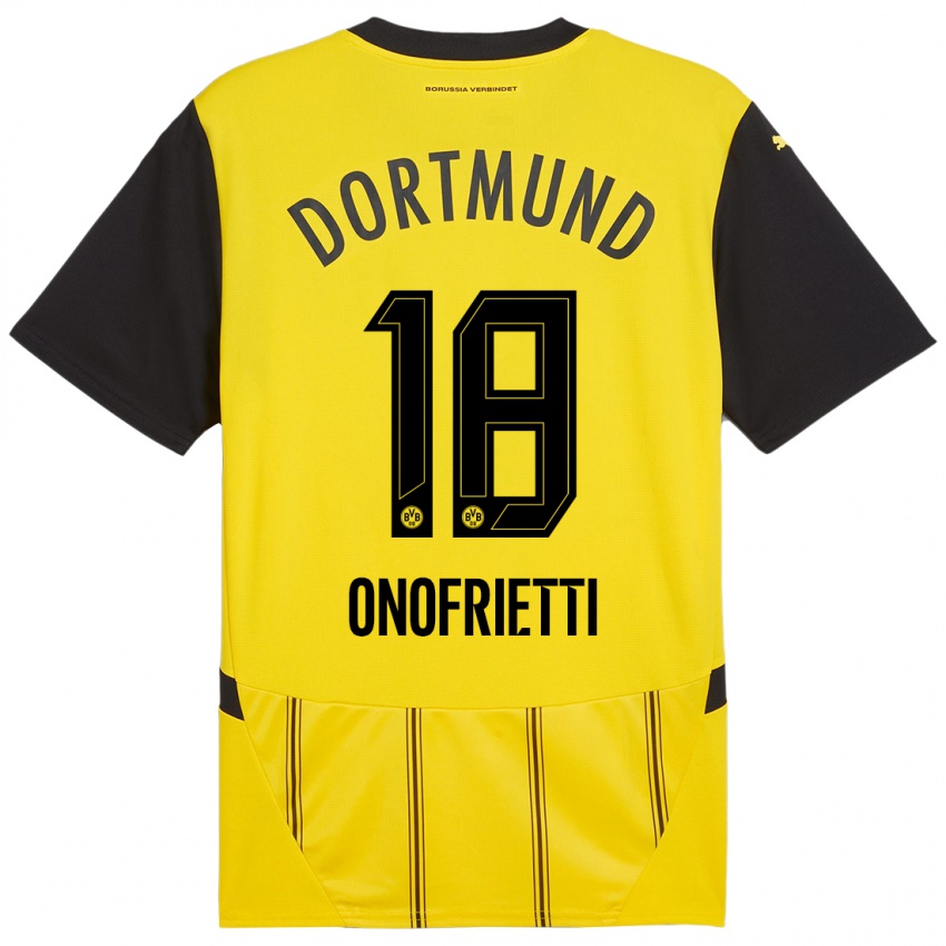 Heren Vincenzo Onofrietti #18 Geel Zwart Thuisshirt Thuistenue 2024/25 T-Shirt