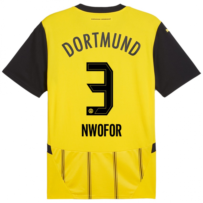 Heren Jamie Nwofor #3 Geel Zwart Thuisshirt Thuistenue 2024/25 T-Shirt