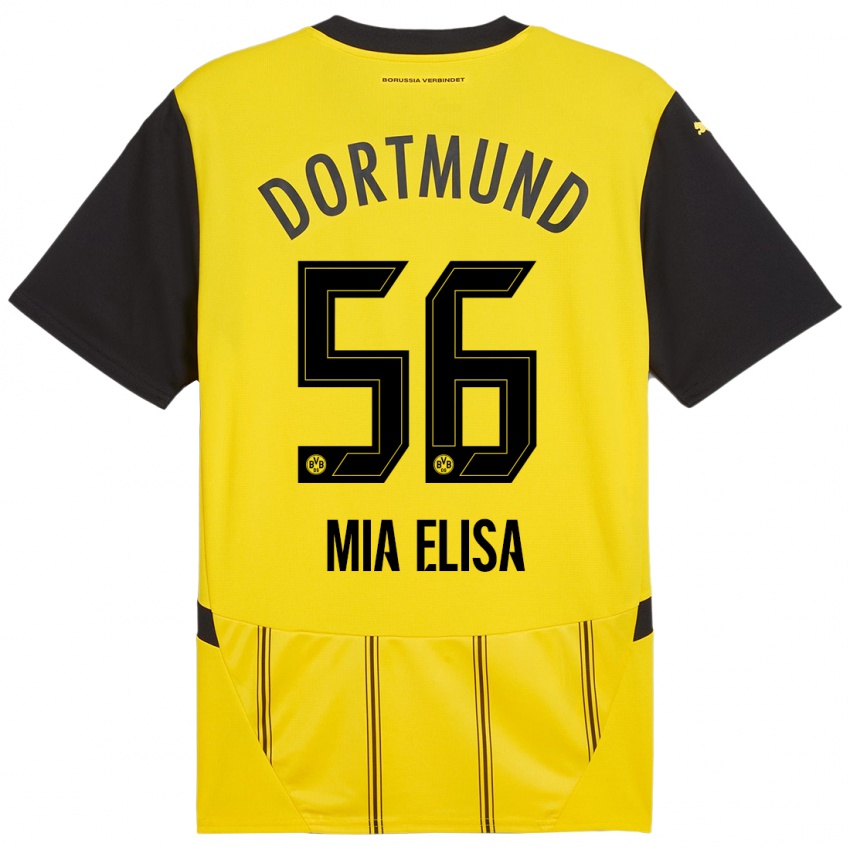 Heren Bomnuter Mia Elisa #56 Geel Zwart Thuisshirt Thuistenue 2024/25 T-Shirt