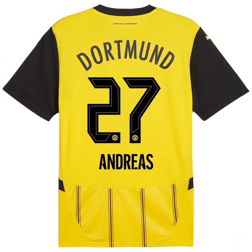 Heren Kuno Andreas #27 Geel Zwart Thuisshirt Thuistenue 2024/25 T-Shirt