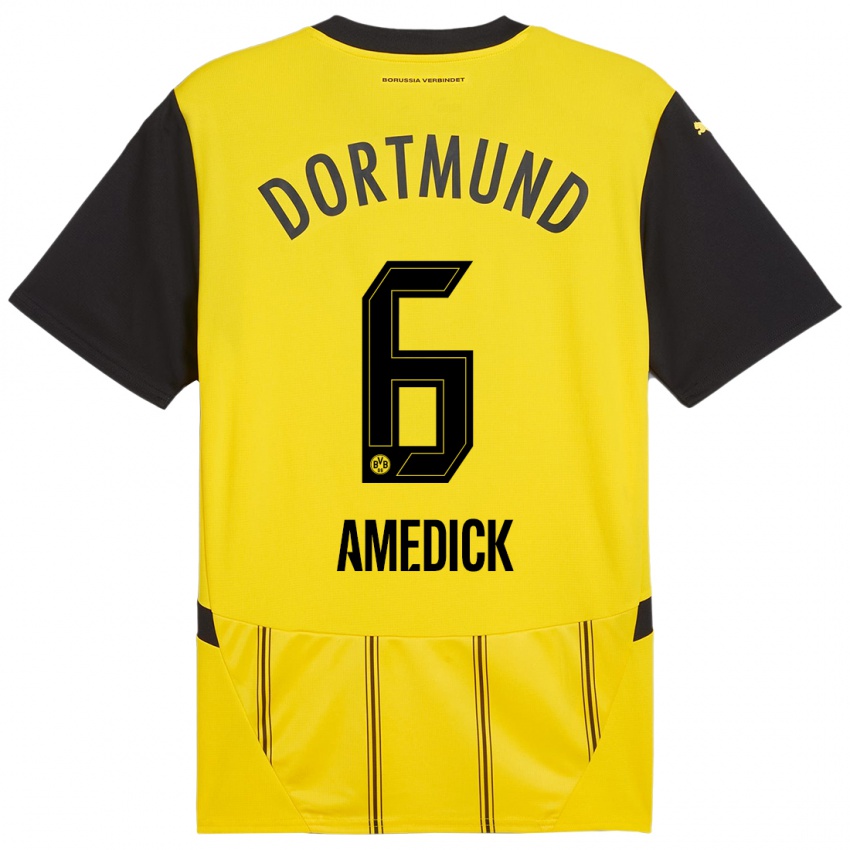 Heren Maik Amedick #6 Geel Zwart Thuisshirt Thuistenue 2024/25 T-Shirt