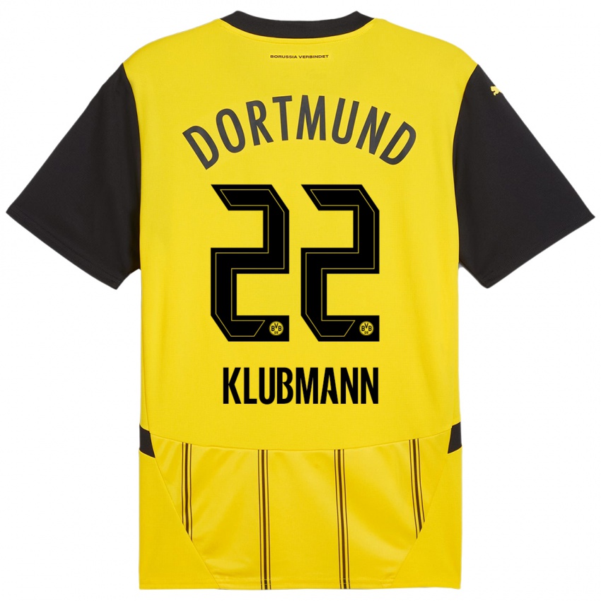 Heren Leon Klubmann #22 Geel Zwart Thuisshirt Thuistenue 2024/25 T-Shirt