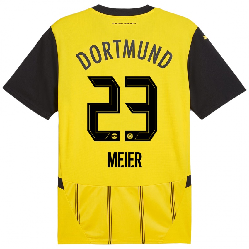 Heren Maximilian Meier #23 Geel Zwart Thuisshirt Thuistenue 2024/25 T-Shirt