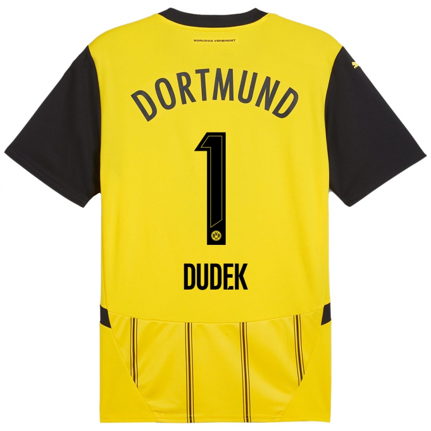 Heren Daniel Dudek #1 Geel Zwart Thuisshirt Thuistenue 2024/25 T-Shirt