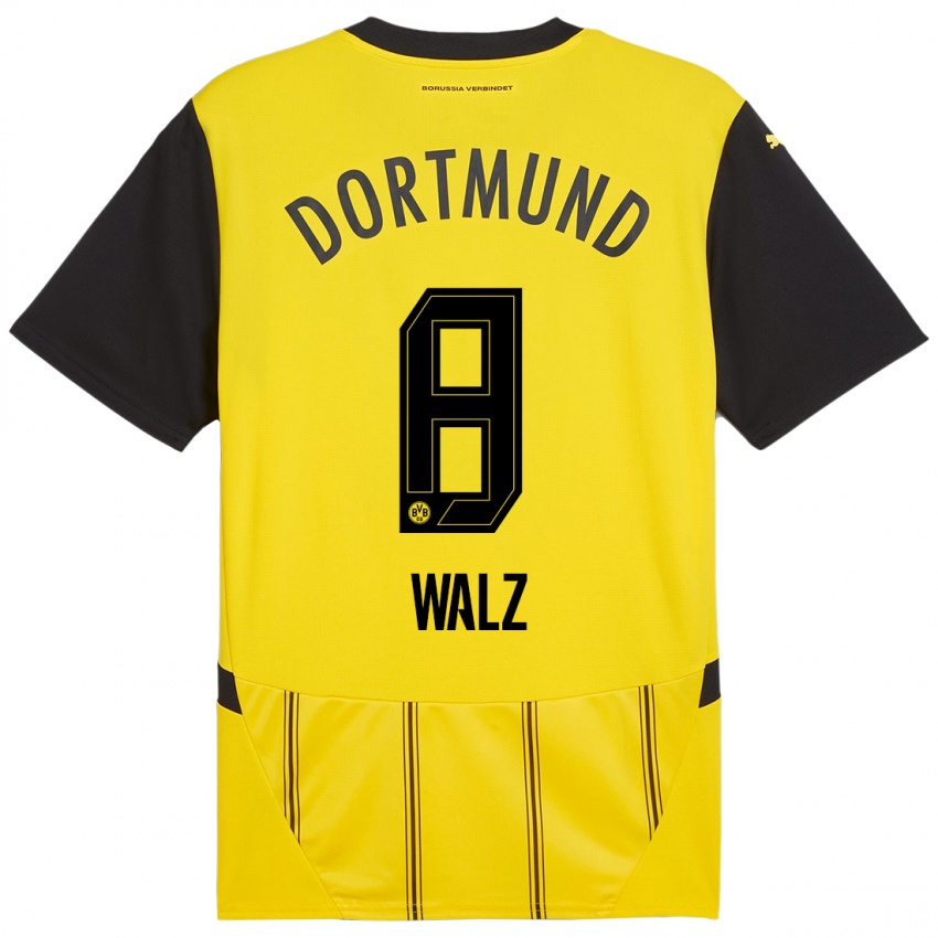 Heren Vasco Walz #8 Geel Zwart Thuisshirt Thuistenue 2024/25 T-Shirt