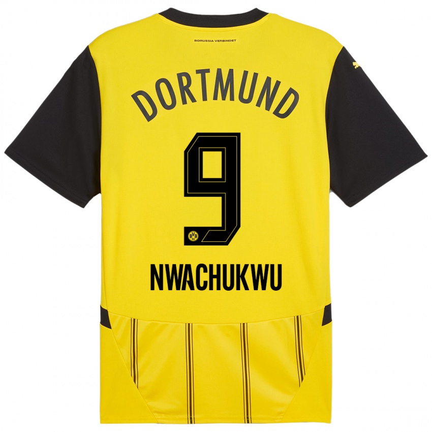 Heren Isaak Nwachukwu #9 Geel Zwart Thuisshirt Thuistenue 2024/25 T-Shirt