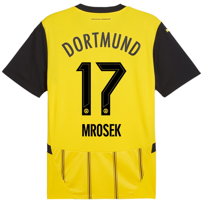 Heren Noah Mrosek #17 Geel Zwart Thuisshirt Thuistenue 2024/25 T-Shirt