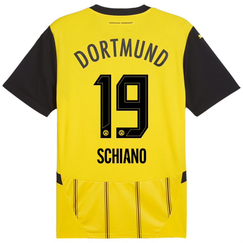 Heren Emilio Schiano #19 Geel Zwart Thuisshirt Thuistenue 2024/25 T-Shirt