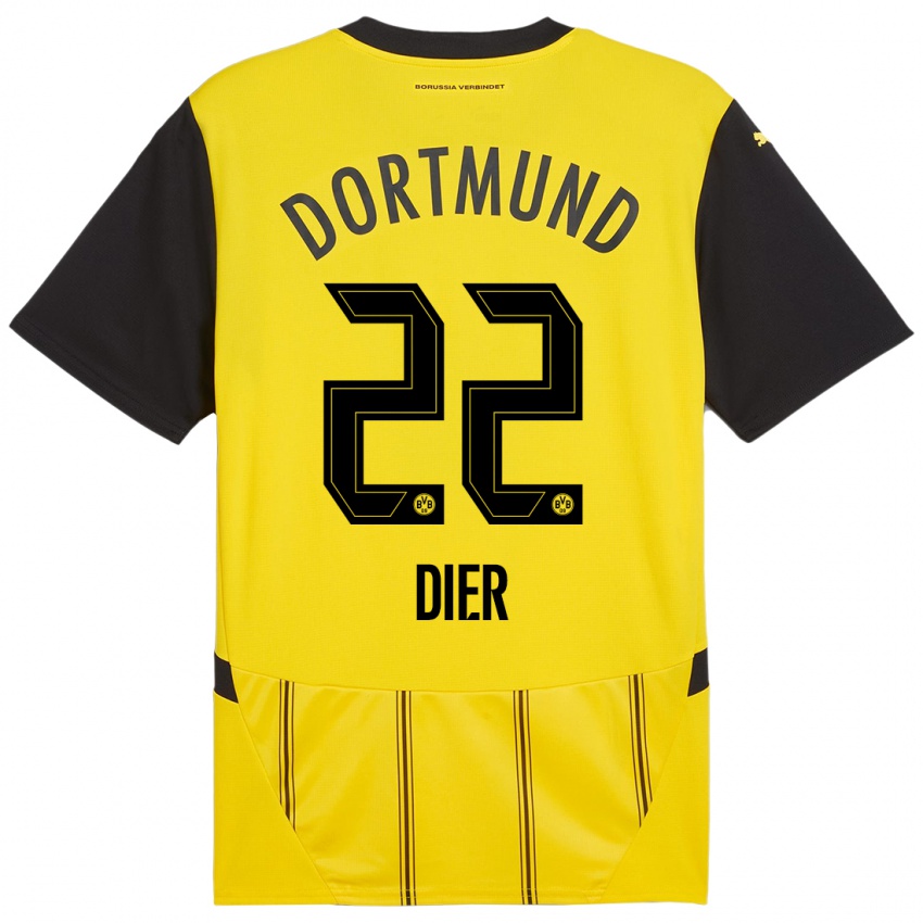 Heren Henrik Dier #22 Geel Zwart Thuisshirt Thuistenue 2024/25 T-Shirt