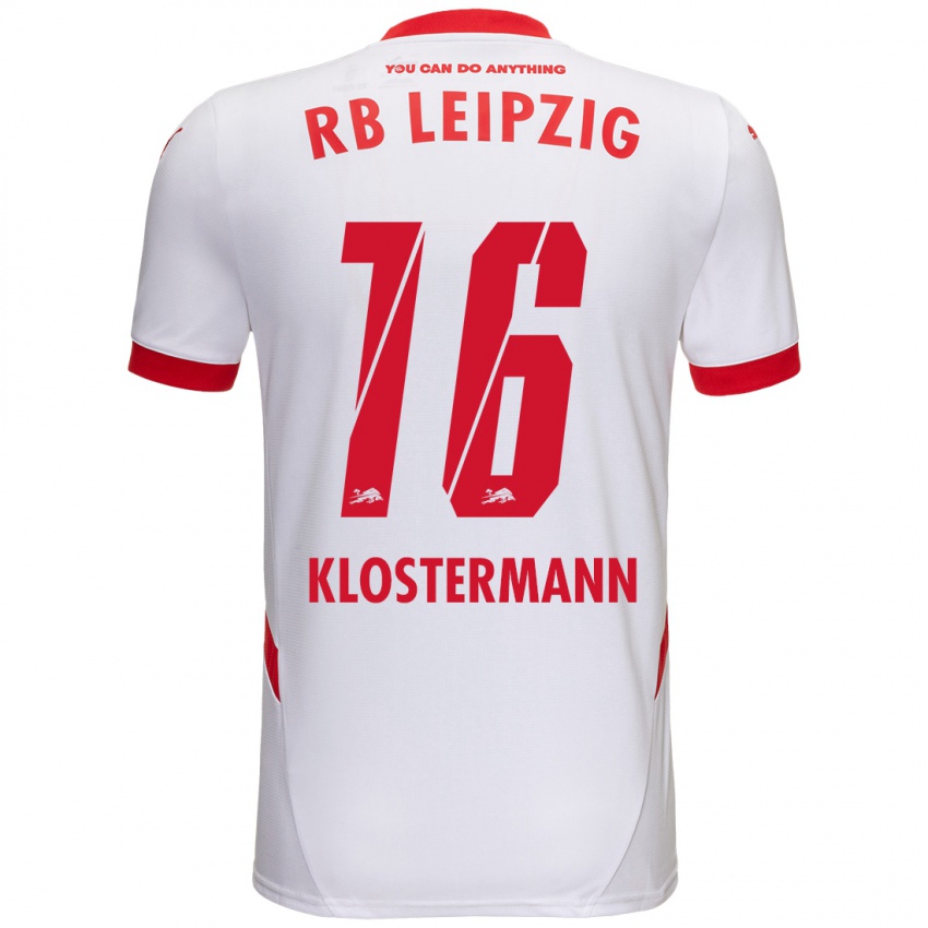 Heren Lukas Klostermann #16 Wit Rood Thuisshirt Thuistenue 2024/25 T-Shirt