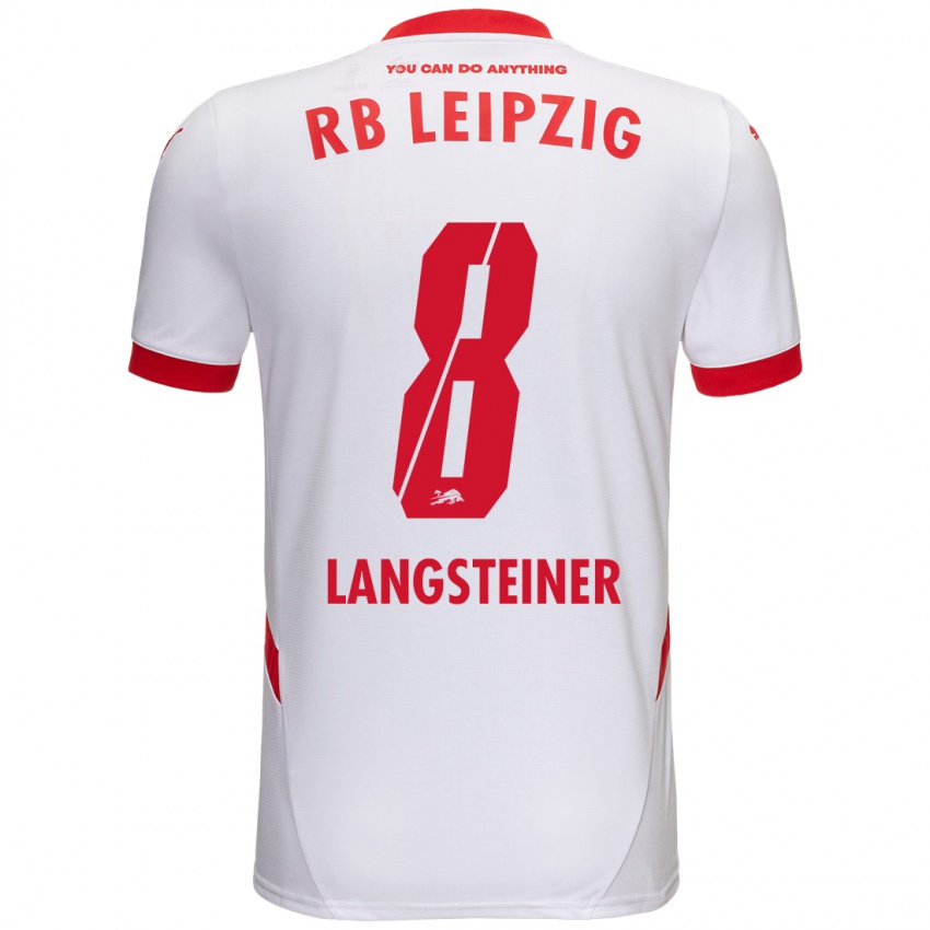 Heren Toni Langsteiner #8 Wit Rood Thuisshirt Thuistenue 2024/25 T-Shirt