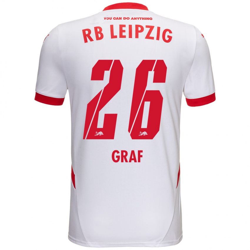 Heren Luca Maria Graf #26 Wit Rood Thuisshirt Thuistenue 2024/25 T-Shirt