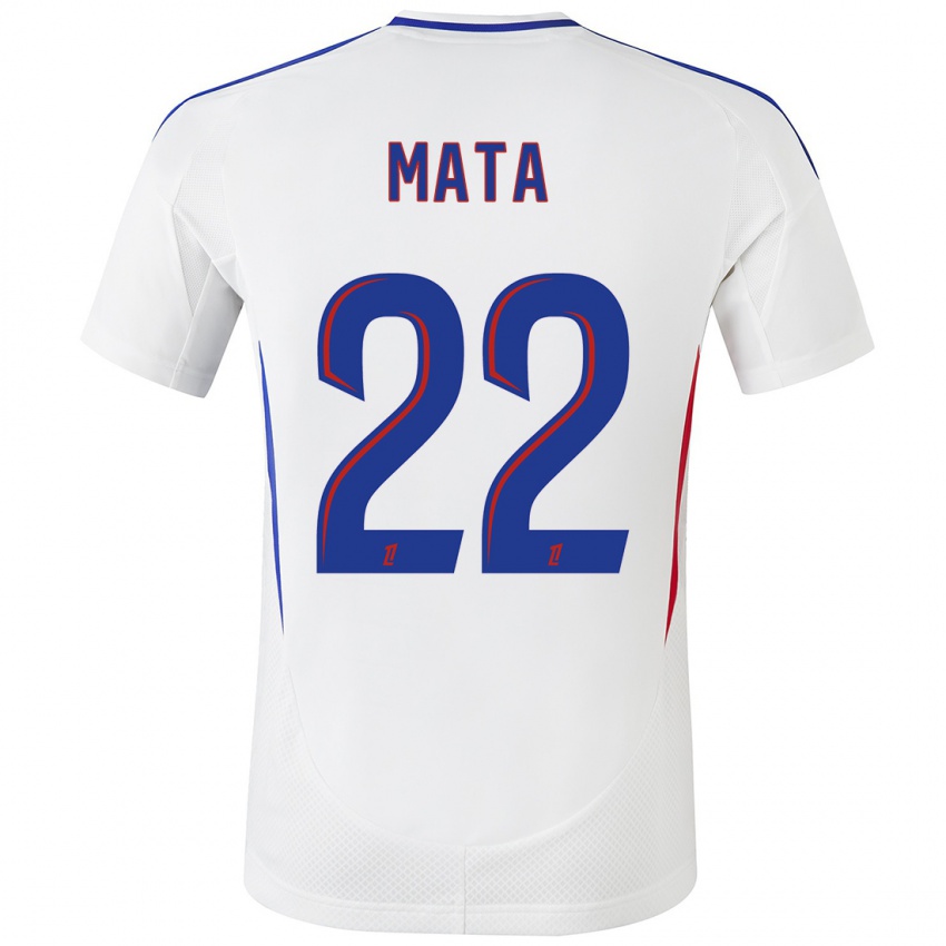 Heren Clinton Mata #22 Wit Blauw Thuisshirt Thuistenue 2024/25 T-Shirt