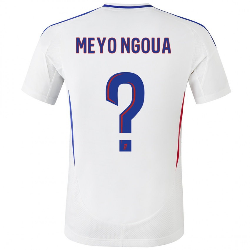 Heren Bryan Meyo Ngoua #0 Wit Blauw Thuisshirt Thuistenue 2024/25 T-Shirt