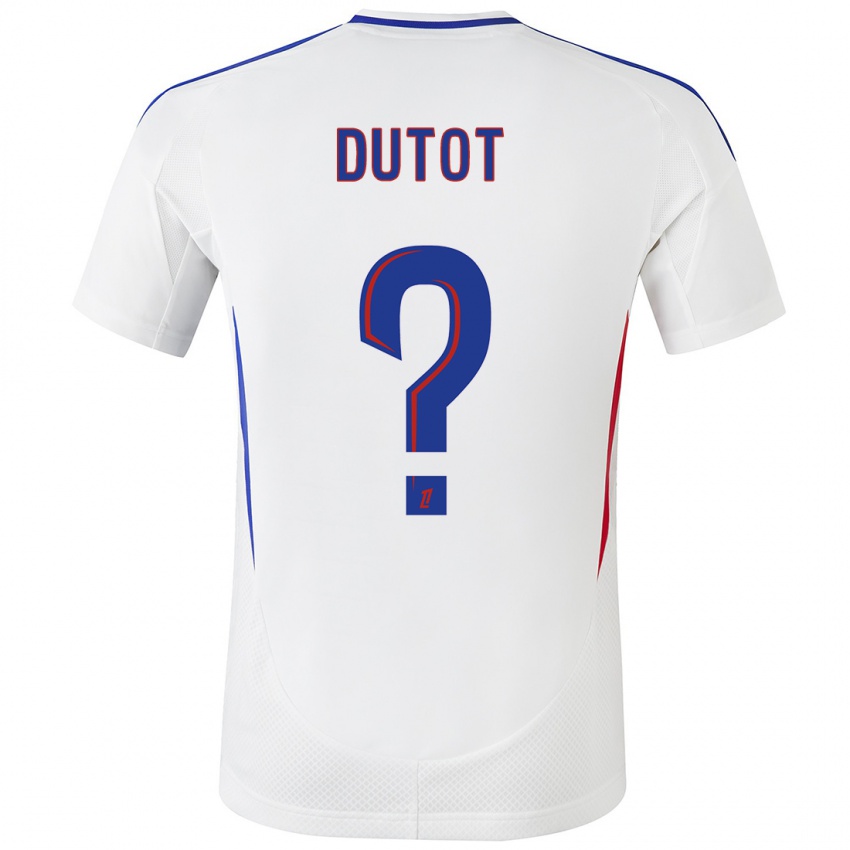 Heren Timothée Dutot #0 Wit Blauw Thuisshirt Thuistenue 2024/25 T-Shirt