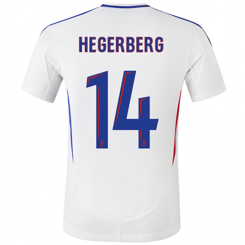 Heren Ada Hegerberg #14 Wit Blauw Thuisshirt Thuistenue 2024/25 T-Shirt