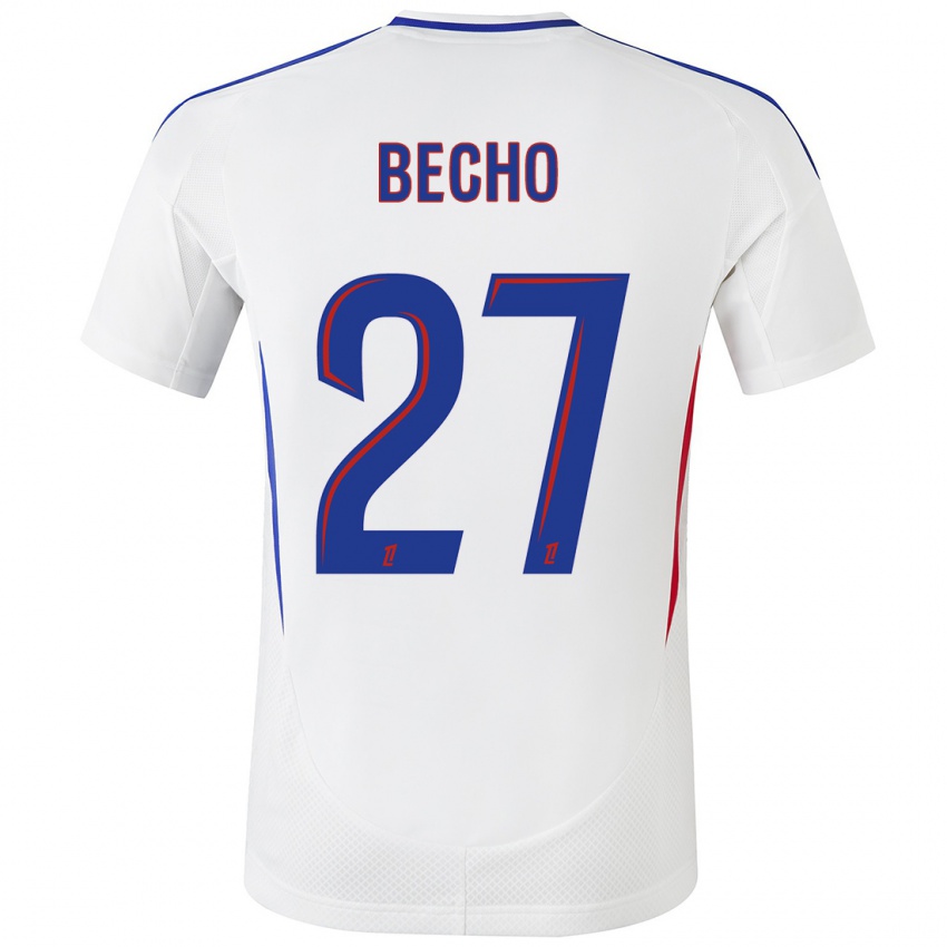 Heren Vicki Bècho #27 Wit Blauw Thuisshirt Thuistenue 2024/25 T-Shirt