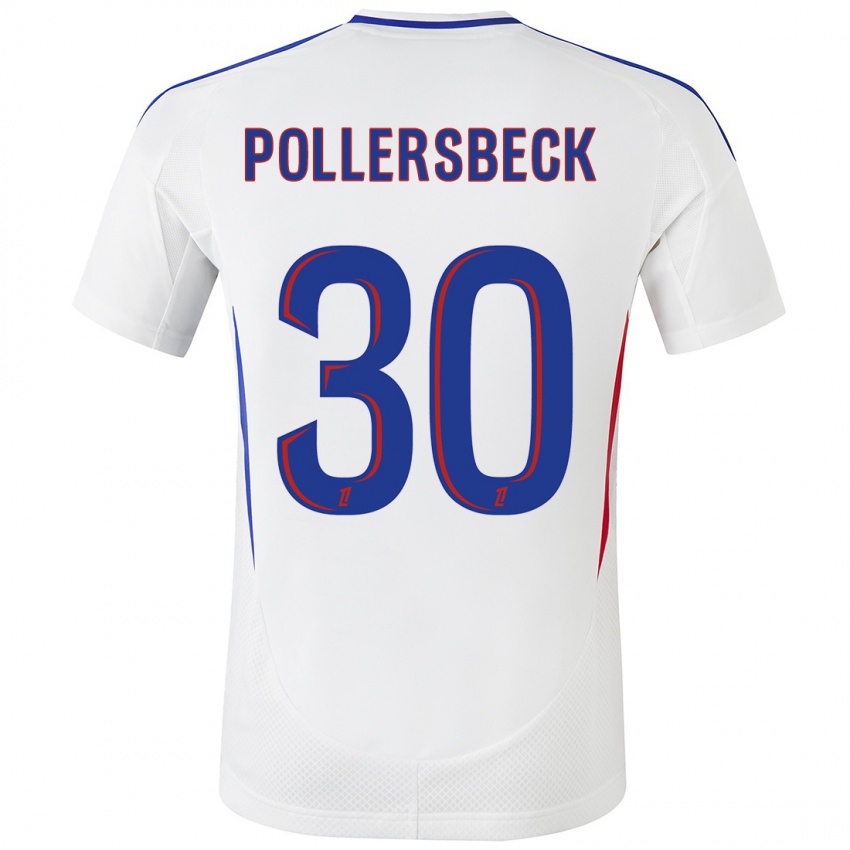 Heren Julian Pollersbeck #30 Wit Blauw Thuisshirt Thuistenue 2024/25 T-Shirt