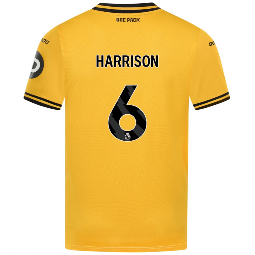 Heren Lexie Harrison #6 Geel Thuisshirt Thuistenue 2024/25 T-Shirt