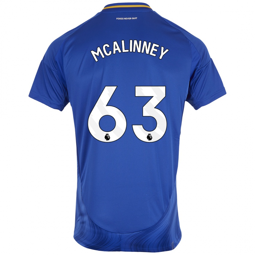 Heren Liam Mcalinney #63 Blauw Wit Thuisshirt Thuistenue 2024/25 T-Shirt