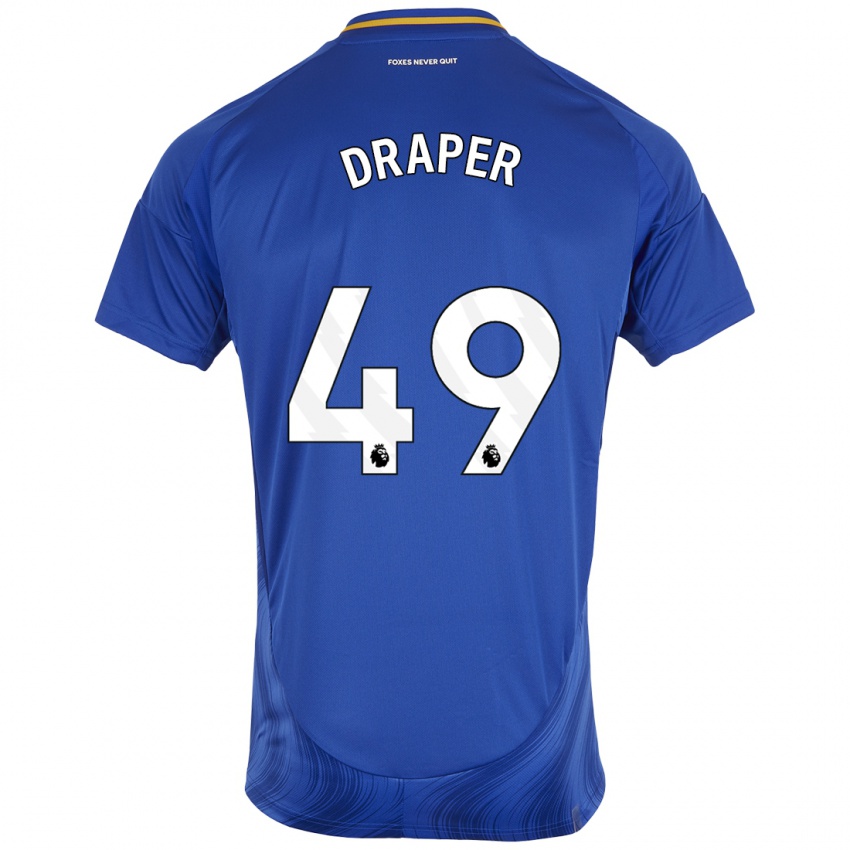 Heren Denny Draper #49 Blauw Wit Thuisshirt Thuistenue 2024/25 T-Shirt