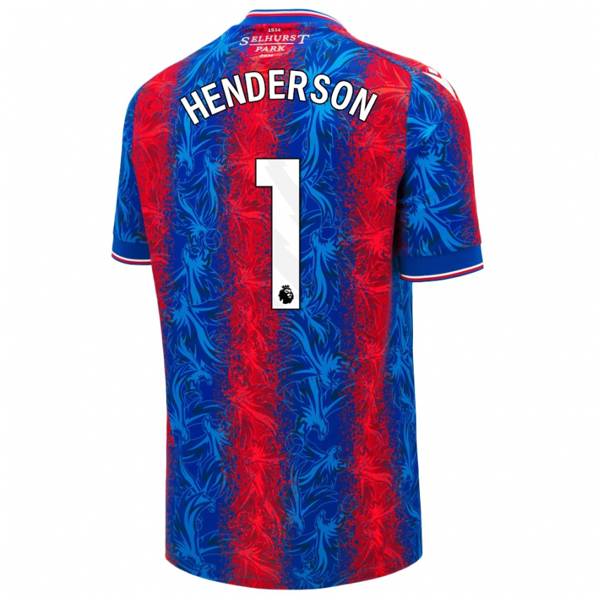 Heren Dean Henderson #1 Rood Blauwe Strepen Thuisshirt Thuistenue 2024/25 T-Shirt