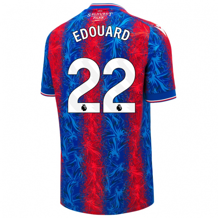 Heren Odsonne Edouard #22 Rood Blauwe Strepen Thuisshirt Thuistenue 2024/25 T-Shirt