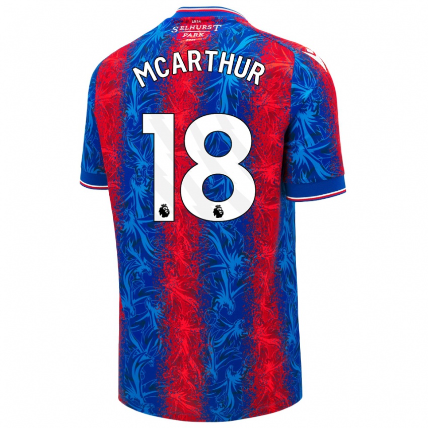 Heren James Mcarthur #18 Rood Blauwe Strepen Thuisshirt Thuistenue 2024/25 T-Shirt