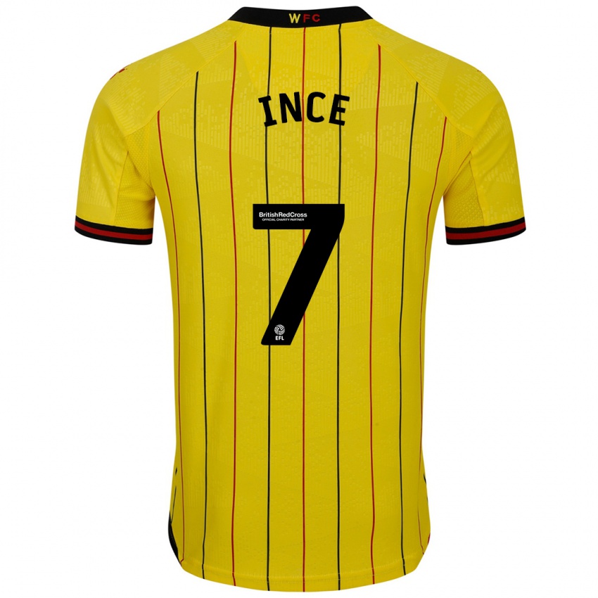 Heren Tom Ince #7 Geel Zwart Thuisshirt Thuistenue 2024/25 T-Shirt