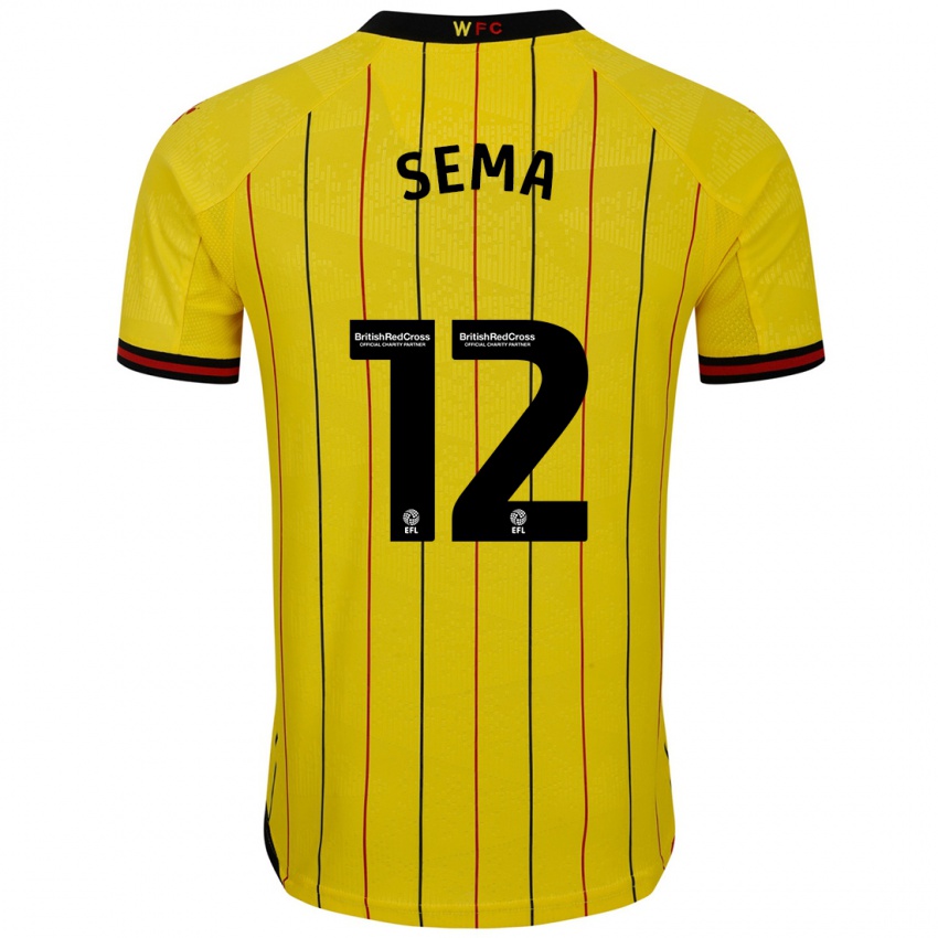 Heren Ken Sema #12 Geel Zwart Thuisshirt Thuistenue 2024/25 T-Shirt