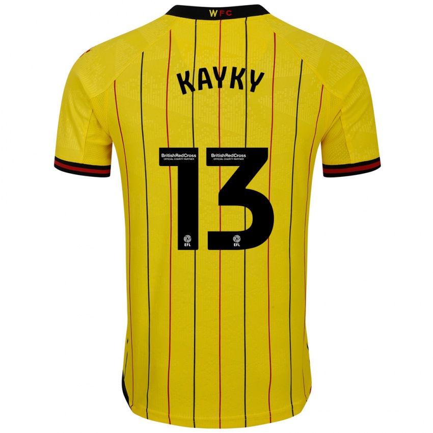 Heren Kayky Almeida #13 Geel Zwart Thuisshirt Thuistenue 2024/25 T-Shirt