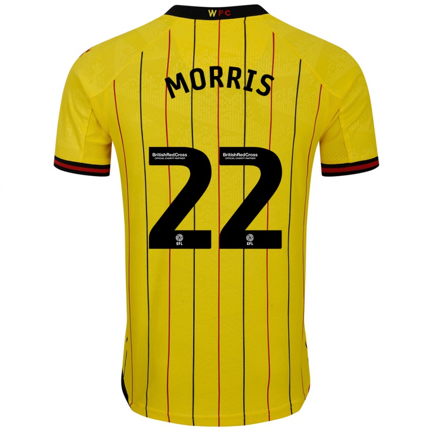 Heren James Morris #22 Geel Zwart Thuisshirt Thuistenue 2024/25 T-Shirt