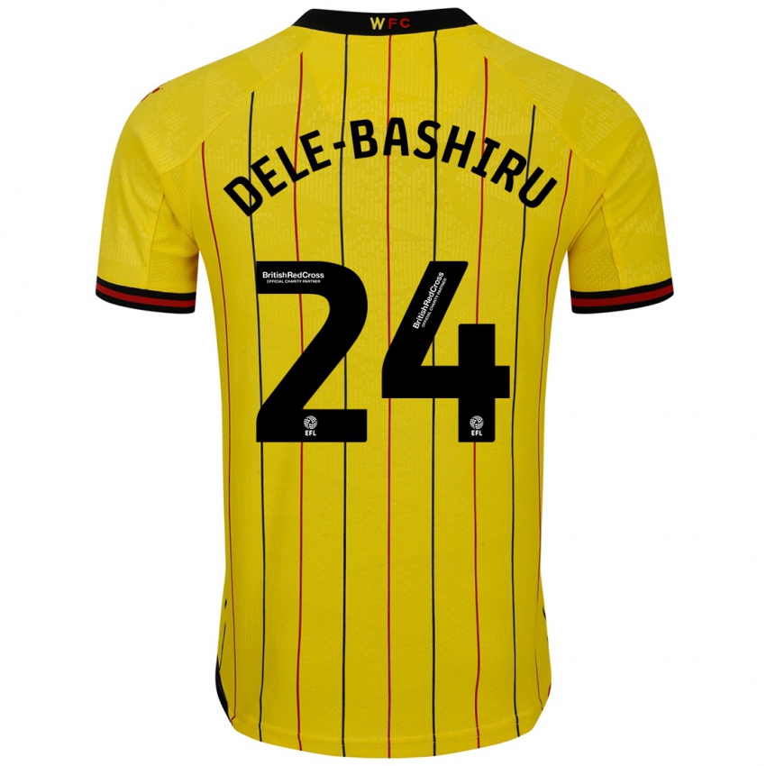 Heren Tom Dele-Bashiru #24 Geel Zwart Thuisshirt Thuistenue 2024/25 T-Shirt