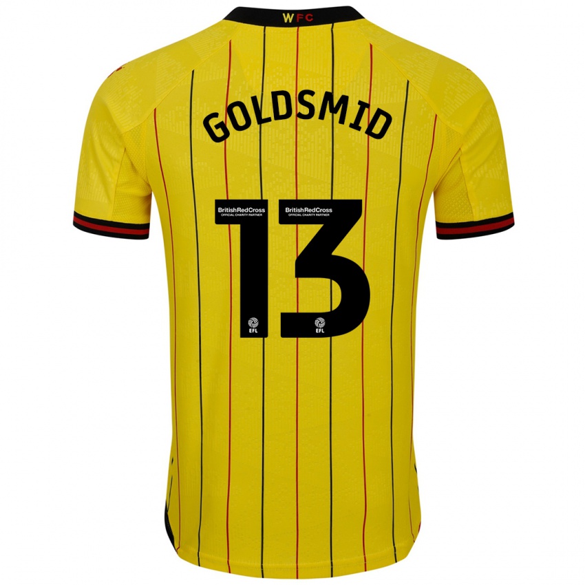 Heren Jacqui Goldsmid #13 Geel Zwart Thuisshirt Thuistenue 2024/25 T-Shirt