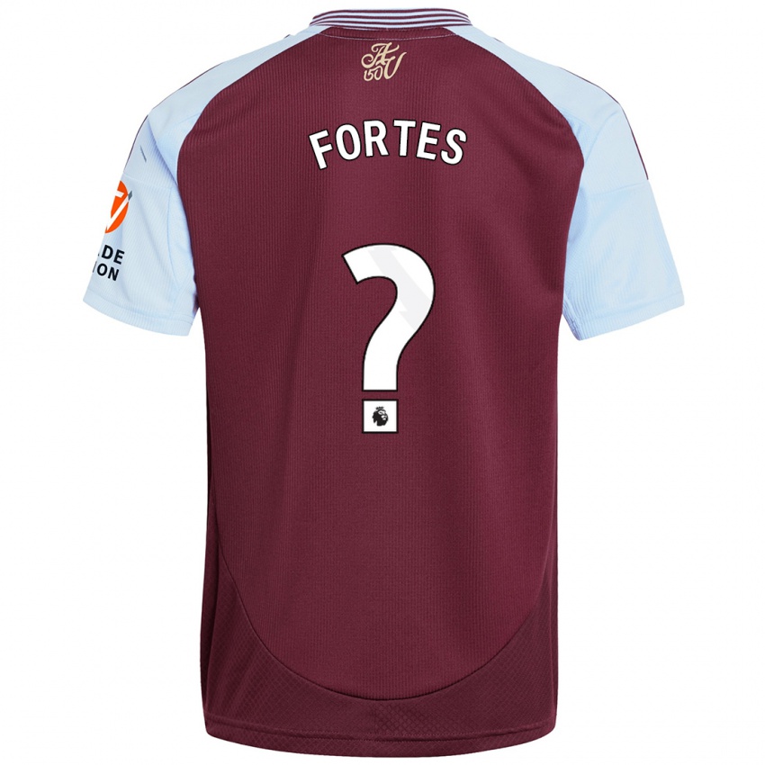 Heren Rodrigo Fortes #0 Bordeaux Hemelsblauw Thuisshirt Thuistenue 2024/25 T-Shirt