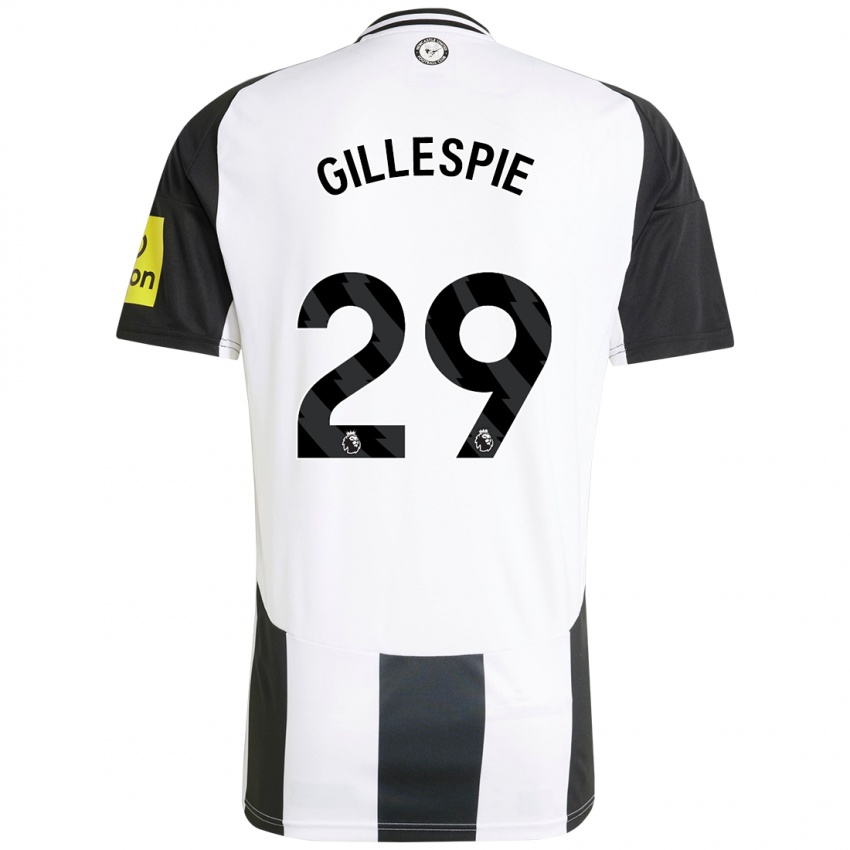 Heren Mark Gillespie #29 Wit Zwart Thuisshirt Thuistenue 2024/25 T-Shirt