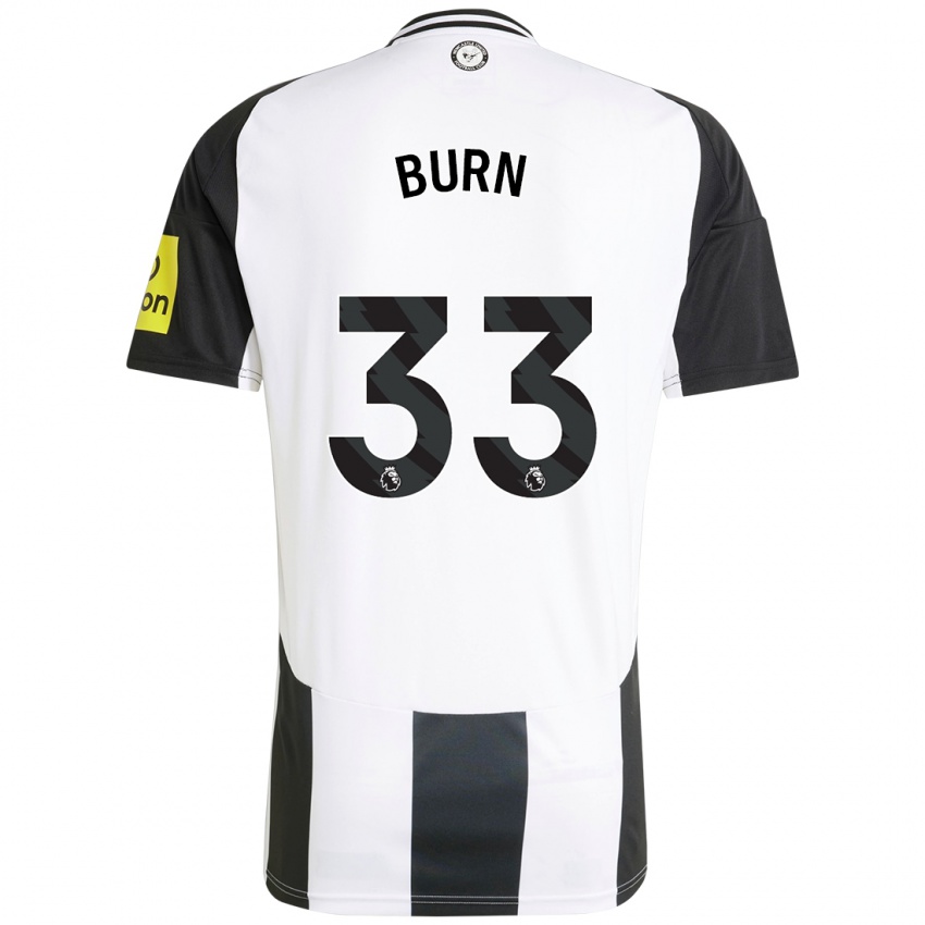 Heren Dan Burn #33 Wit Zwart Thuisshirt Thuistenue 2024/25 T-Shirt