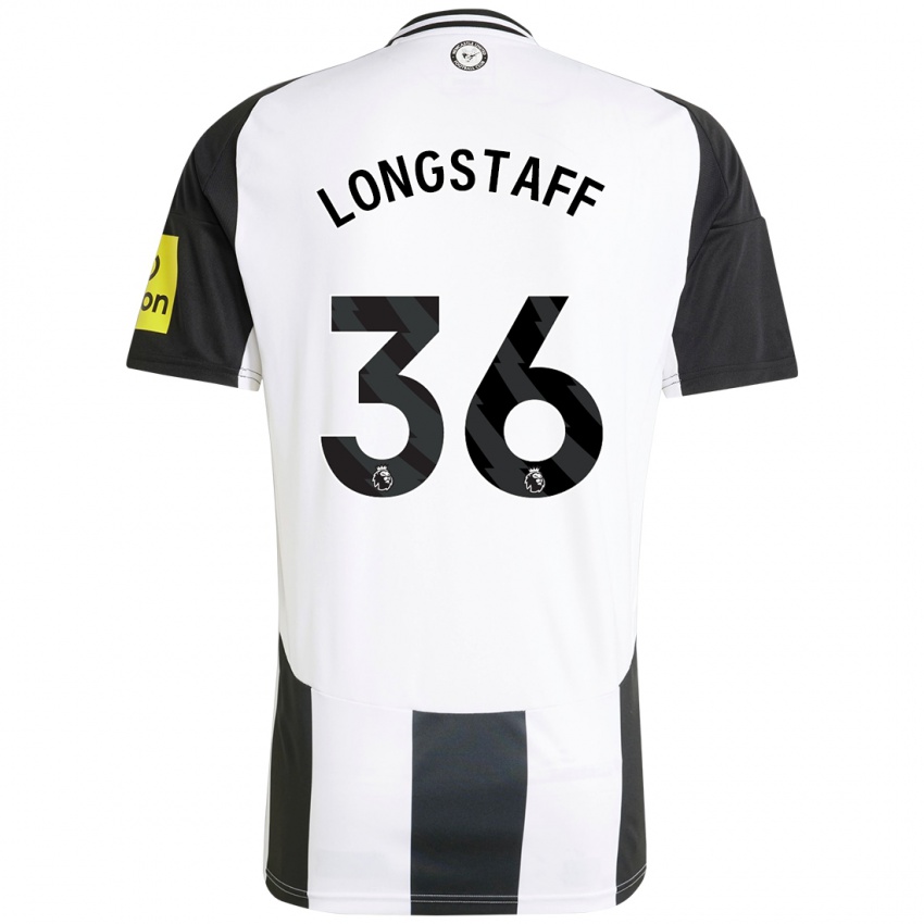 Heren Sean Longstaff #36 Wit Zwart Thuisshirt Thuistenue 2024/25 T-Shirt