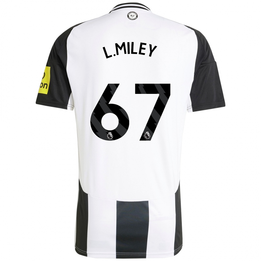 Heren Lewis Miley #67 Wit Zwart Thuisshirt Thuistenue 2024/25 T-Shirt