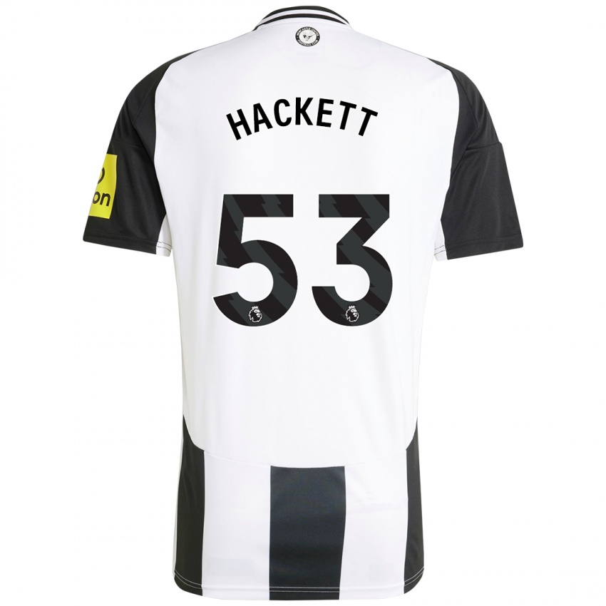 Heren Jordan Hackett #53 Wit Zwart Thuisshirt Thuistenue 2024/25 T-Shirt