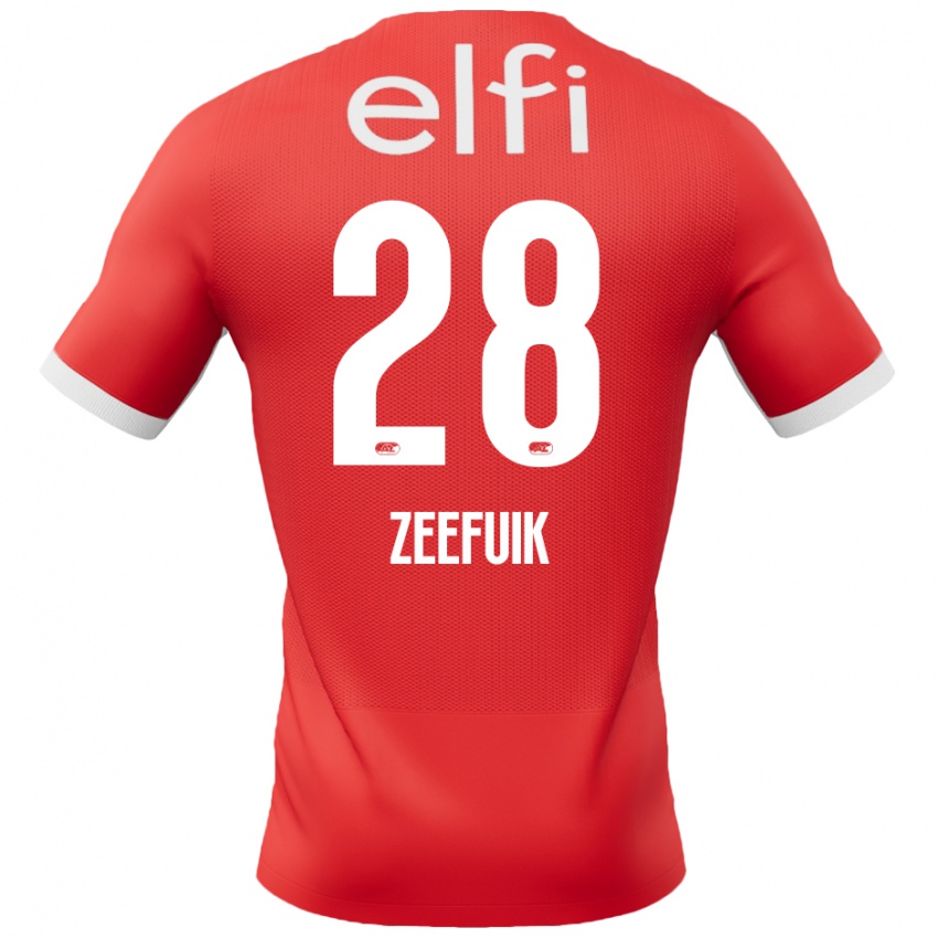 Heren Lequincio Zeefuik #28 Rood Wit Thuisshirt Thuistenue 2024/25 T-Shirt